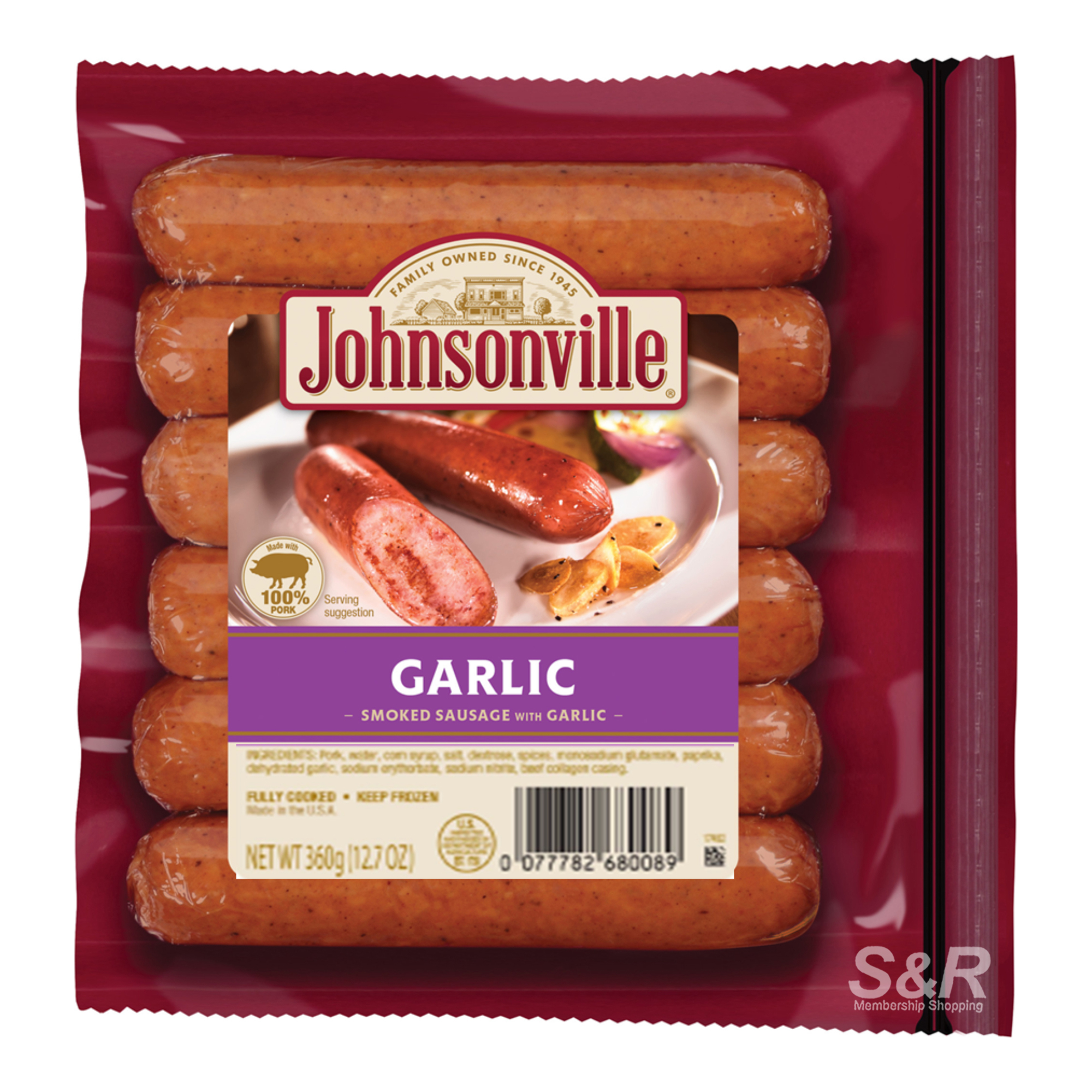 Johnsonville Smoked Sausage with Garlic 360g